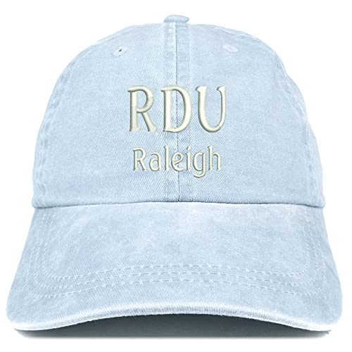 Trendy Apparel Shop RDU Raleigh Embroidered Pigment Dyed Washed Baseball Cap