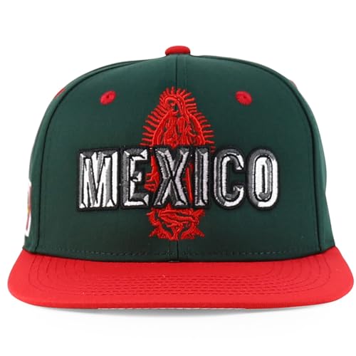 Trendy Apparel Shop Mexico Guadalupe Embroidered Flat Bill Snapback Cap