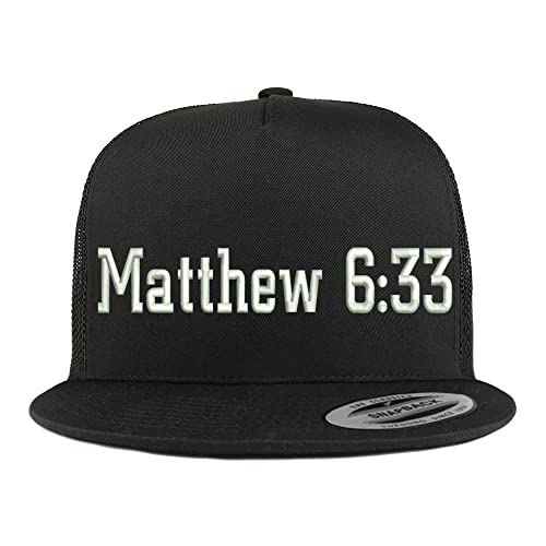 Trendy Apparel Shop Matthew 6:33 5 Panel Flatbill Trucker Cap