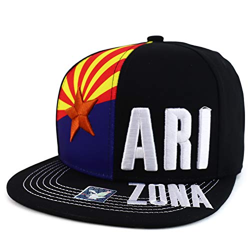 Trendy Apparel Shop American State Name 3D Embroidery Flag Print Snapback Cap