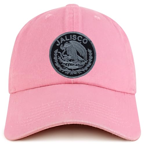 Trendy Apparel Shop Jalisco Mexico Charcoal Embroidered Patch Pigment Dyed Washed Baseball Cap