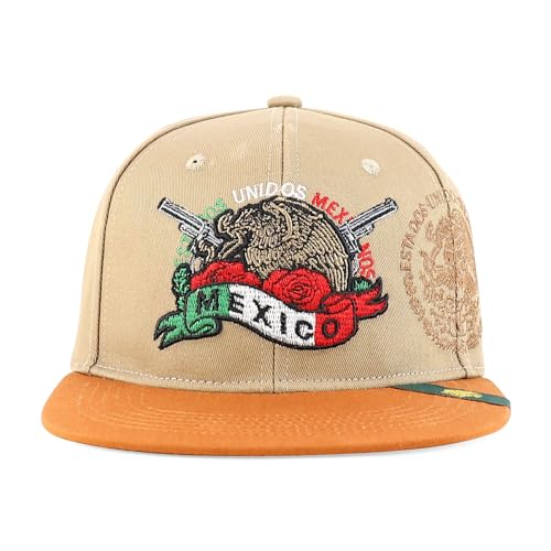 Trendy Apparel Shop Mexico Eagle Embroidered Flatbill Snapback Cap