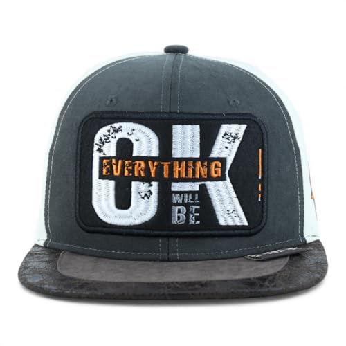Trendy Apparel Shop Everything Will Be Ok Embroidered Suded Mesh Back Cap