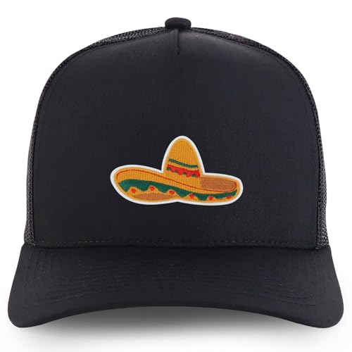 Trendy Apparel Shop Mexican Fiesta Sombrero Embroidered Patch Trucker Cap