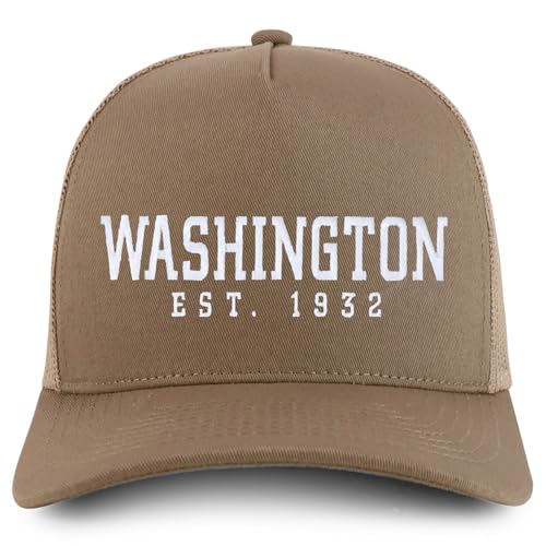 Trendy Apparel Shop Washington Est.1932 Embroidered 5 Panel Snapback Trucker Cap