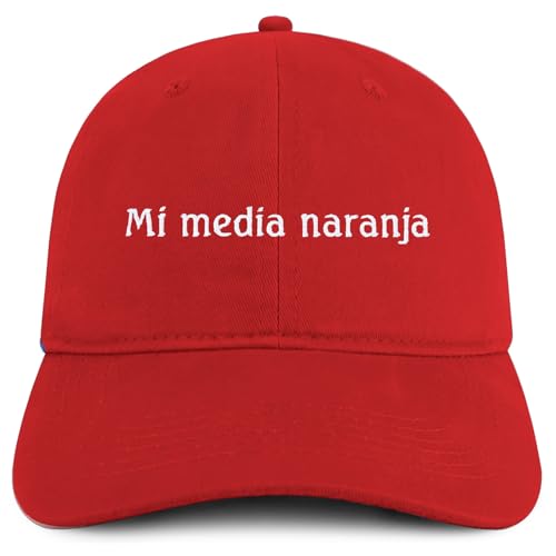 Trendy Apparel Shop Mi Media Naranja Embroidered Cotton Low Profile Dad Hat