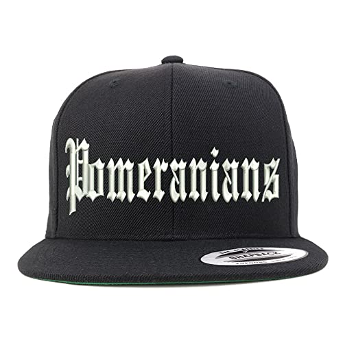 Trendy Apparel Shop Old English Pomeranians Embroidered Flatbill Snapback