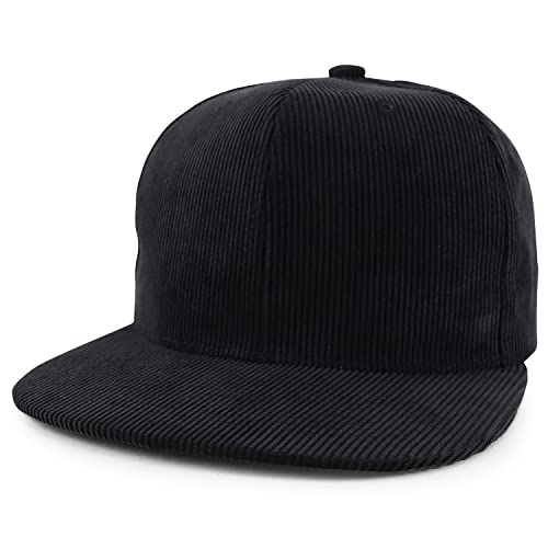 Trendy Apparel Shop High Profile Structured Woven Corduroy Plain Snapback Cap