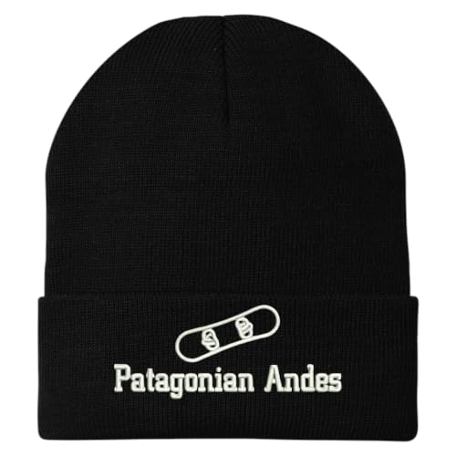 Trendy Apparel Shop Patagonian Andes Snowboard Logo Embroidered Long Cuff Beanie