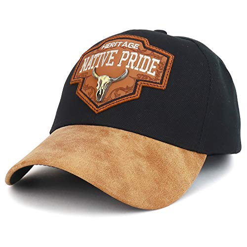 Trendy Apparel Shop Heritage Native Pride Metal Ox Patch PU Leather Bill Cap