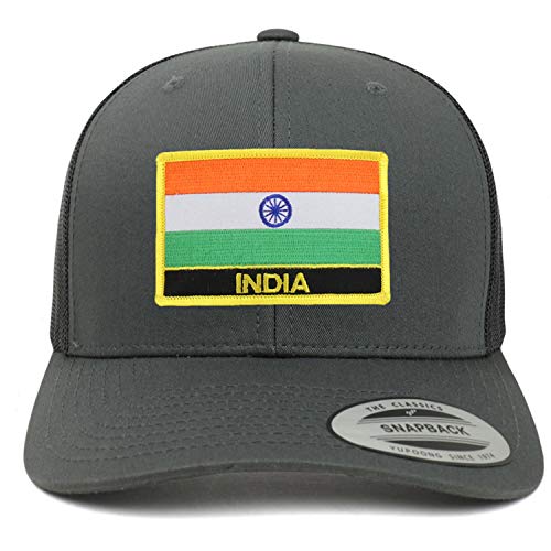 Trendy Apparel Shop India Flag Patch Retro Trucker Mesh Cap