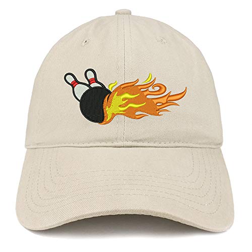 Trendy Apparel Shop Flaming Bowling Embroidered Unstructured Cotton Dad Hat