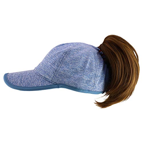 Trendy Apparel Shop Ladies Heathered Ponytail Adjustable Baseball Cap