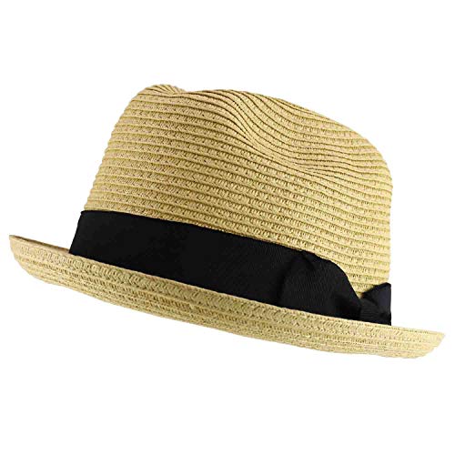 Trendy Apparel Shop Men's Toyo Paper Braid Upturn Brim Summer Fedora Hat