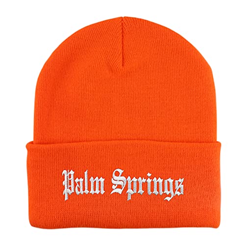 Trendy Apparel Shop Palm Springs Old English Embroidered Long Cuff Beanie