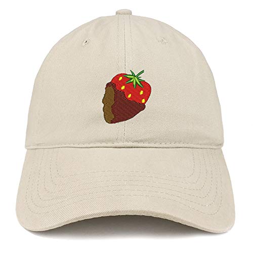 Trendy Apparel Shop Chocolate Dipped Strawberry Soft Crown 100% Brushed Cotton Cap
