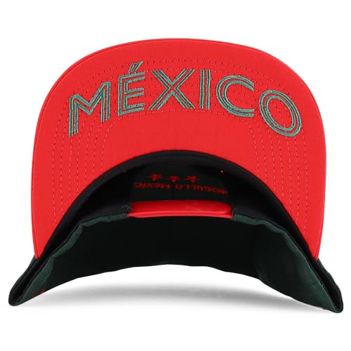 Trendy Apparel Shop 3D Mexico Embroidered Structured Flat Bill Snapback Cap