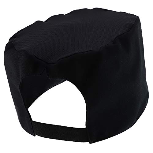 Trendy Apparel Shop Beanie Mesh Top Chef Cap with Ponytail Opening