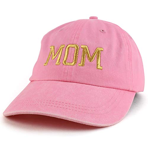 Trendy Apparel Shop Mom Capital Gold Thread Pigment Dyed Low Profile Cotton Cap