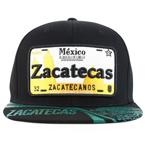 Trendy Apparel Shop Mexico States Auto License Plate Theme Flat Bill Snapback Cap