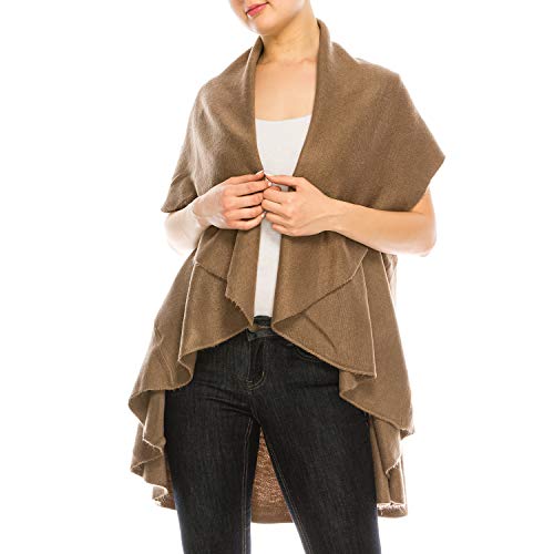 Trendy Apparel Shop Women's Multi-Use Soft Basic Cardigan Shawl Scarf Vest