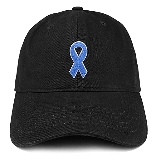 Trendy Apparel Shop Prostate Cancer Awareness Light Blue Ribbon Patch Low Profile Soft Cotton Baseball Cap