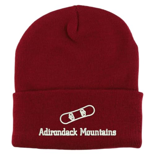 Trendy Apparel Shop Adirondack Mountains Snowboard Logo Embroidered Long Cuff Beanie