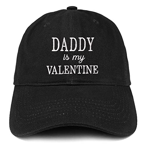 Trendy Apparel Shop Daddy is My Valentine Embroidered Low Profile Soft Cotton Baseball Cap