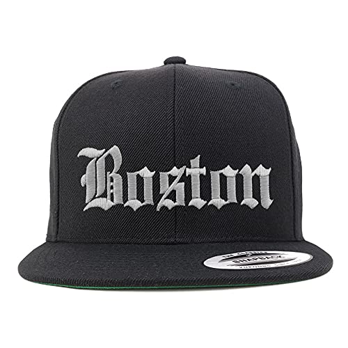 Trendy Apparel Shop Boston Old English Embroidered Flatbill Snapback