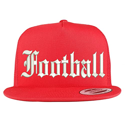 Trendy Apparel Shop Old English Football 5 Panel Flatbill Trucker Cap
