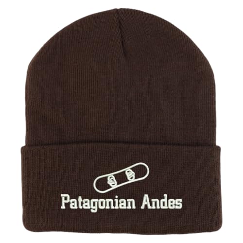 Trendy Apparel Shop Patagonian Andes Snowboard Logo Embroidered Long Cuff Beanie