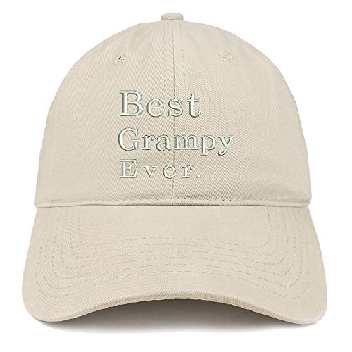 Trendy Apparel Shop Best Grampy Ever Embroidered Soft Crown 100% Brushed Cotton Cap