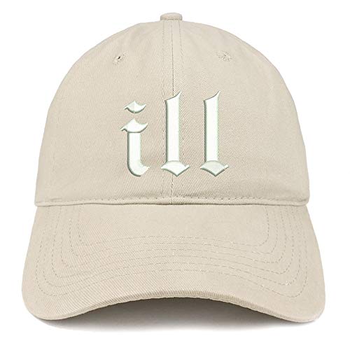Trendy Apparel Shop Ill Embroidered Soft Crown 100% Brushed Cotton Cap
