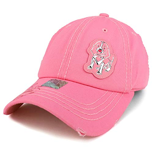 Trendy Apparel Shop Cocker Spaniel Dog High Frequency Patch Frayed Baseball Cap