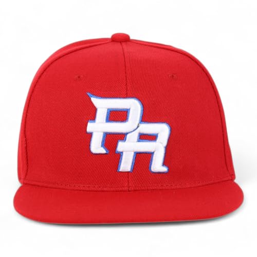 Trendy Apparel Shop Puerto Rico Embroidered Round Flat Bill Snapback Cap