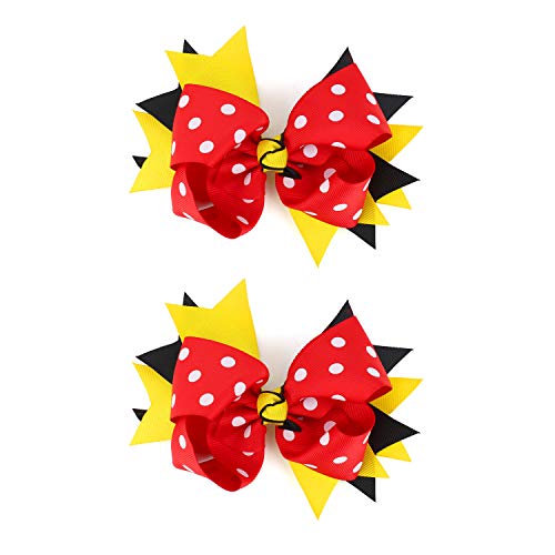 Trendy Apparel Shop Polka Dot Ribbon Bow Hair Clip 2 Pack