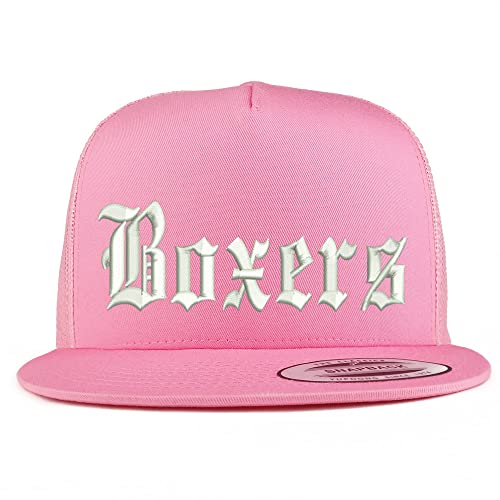 Trendy Apparel Shop Old English Boxers 5 Panel Flatbill Trucker Cap