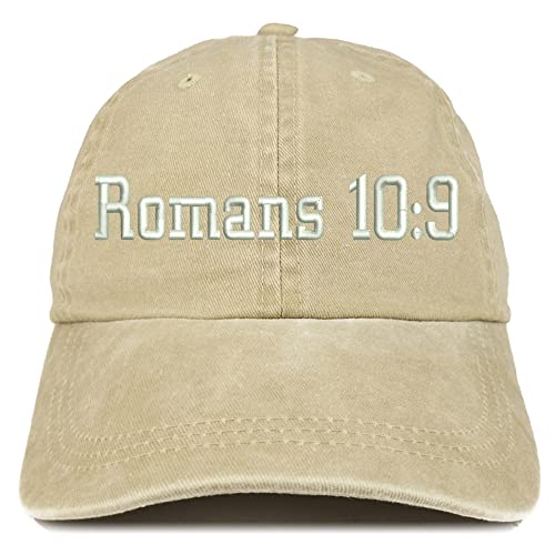 Trendy Apparel Shop Romans 10:9 Washed Pigment Dyed Baseball Cap