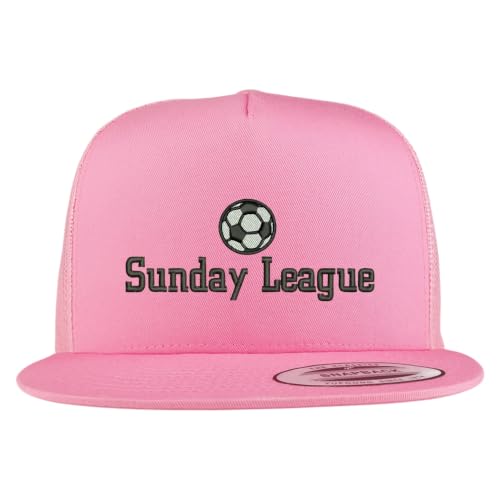 Trendy Apparel Shop Soccer Sunday League Embroidered 5 Panel Flatbill Trucker Mesh Cap