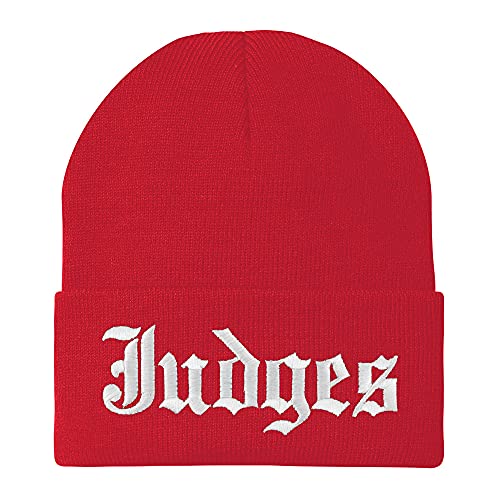 Trendy Apparel Shop Judges Old English Embroidered Long Cuff Beanie