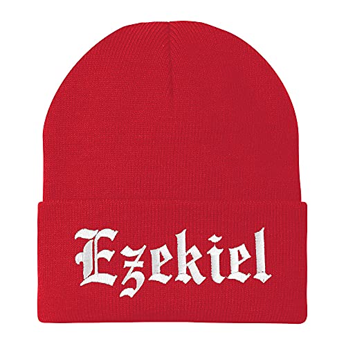Trendy Apparel Shop Ezekiel Old English Embroidered Long Cuff Beanie