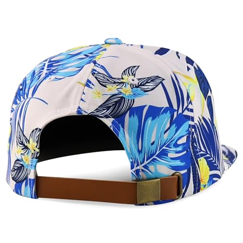 Trendy Apparel Shop Floral Print Unstructured 5 Panel Flatbill Rope Baseball Cap