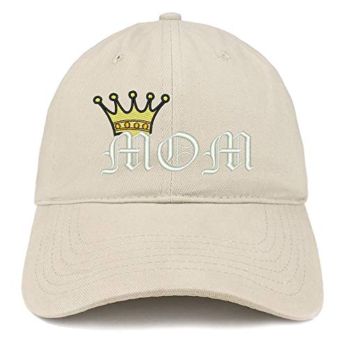 Trendy Apparel Shop Mom Crown Embroidered 100% Cotton Adjustable Cap Dad Hat