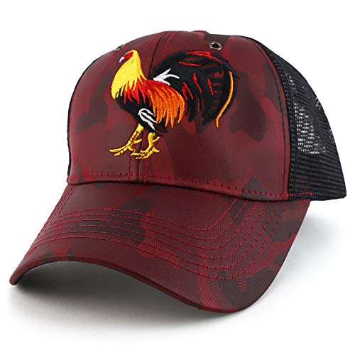 Trendy Apparel Shop Cock Fight Chicken Trucker Nyon Camo Mesh Cap
