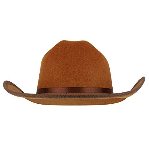 Trendy Apparel Shop Youth Kid's Cowboy Cowgirl Flet Hat with Paisley Bandana