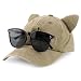 Trendy Apparel Shop Washed Cotton Cat Ear Baseball Cap with Sunglasses Holder