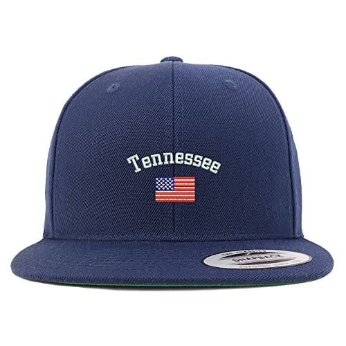 Trendy Apparel Shop Tennessee USA Flag Embroidered Flatbill Snapback