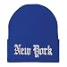 Trendy Apparel Shop New York State Old English Embroidered Long Cuff Beanie