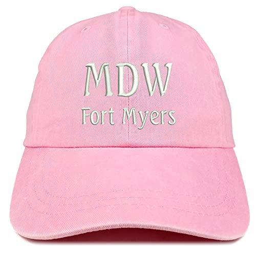 Trendy Apparel Shop MDW Fort Myers Embroidered Pigment Dyed Washed Baseball Cap