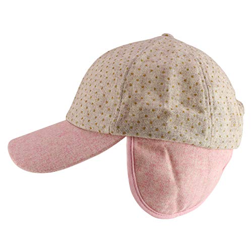 Trendy Apparel Shop Gold Glitter Dots Ear Flap Wool Baseball Cap
